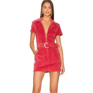 Show Me Your MUMU Outlaw Dress in Rose Corduroy